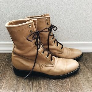 Justin Lace Up Leather Boots